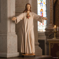 Wooden Sacred Heart of Jesus