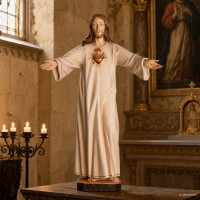 Wooden Sacred Heart of Jesus