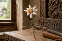 Wooden decoration Edelweiss