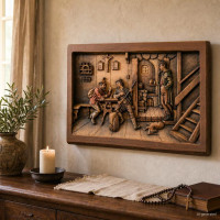 Wooden relief "Hunter’s inn"