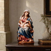 Sitting Virgin Mary and Jesus statue