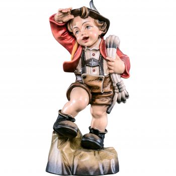 Chlapec horolezec drevená socha