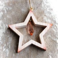 Drevená Hviezda Zornička medená-drevená hviezda- dekorácia drevená hviezda-vianočná dekorácia