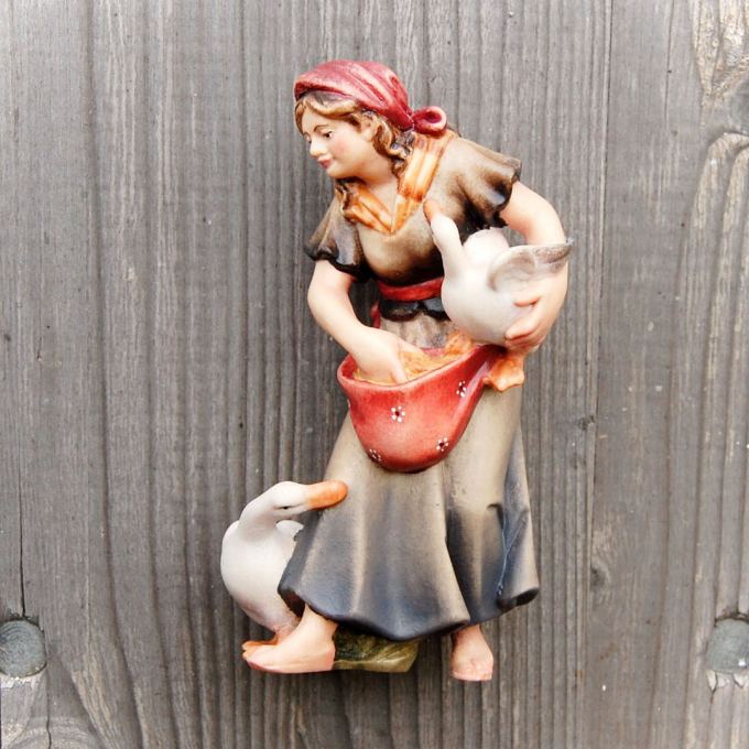 Nativity Figurines Shepherdess with Geese