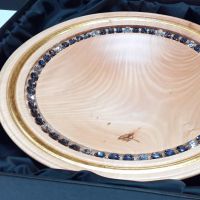 Drevená misa s krištáľom Bluesky - Labrador