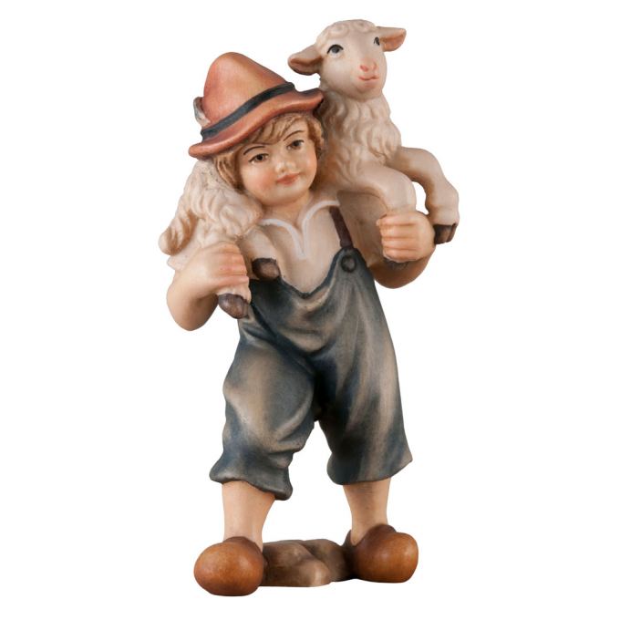 Pastierik s ovcou na pleci drevená figúrka soška do Betlehema