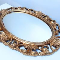 Zrkadlo so zlatým rámom, nástenné zrkadlo, drevené zrkadlo, zrkadlo s vysokým leskom