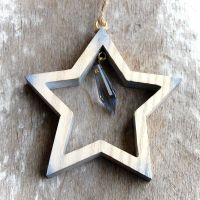 Drevená Hviezda Zornička modrá-drevená hviezda- dekorácia drevená hviezda-vianočná dekorácia
