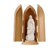 Panna Mária Lurdská s Bernadetou v kaplnke - moderná
