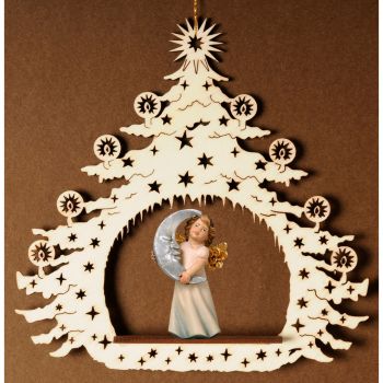 Vianočný stromček s anjelom a mesiacom