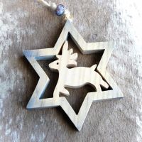 Drevená Hviezda s Jeleňom-drevený jeleň-drevená dekorácia jeleň-darček pre poľovníkov
