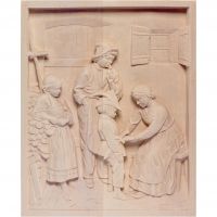 Drevený reliéf malý vojak