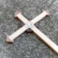 Drevený Kríž s Krištáľom-drevený kríž-darček novomanželom-kresťanské darčeky