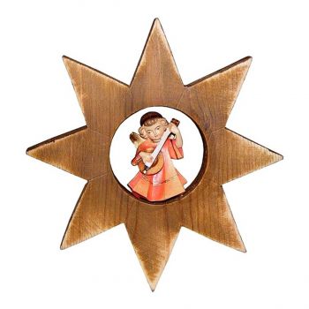 101147 Wooden Angel with Mandoline Star Ornament