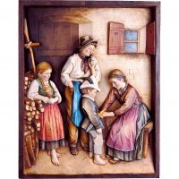 Drevený reliéf malý vojak