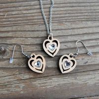 Drevené náušnice a náhrdelník