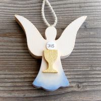 Drevený Anjel k Svätému Prijímaniu-darček k prijímaniu-drevený anjel-kresťanské darčeky