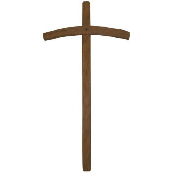 Zaoblený drevený kríž