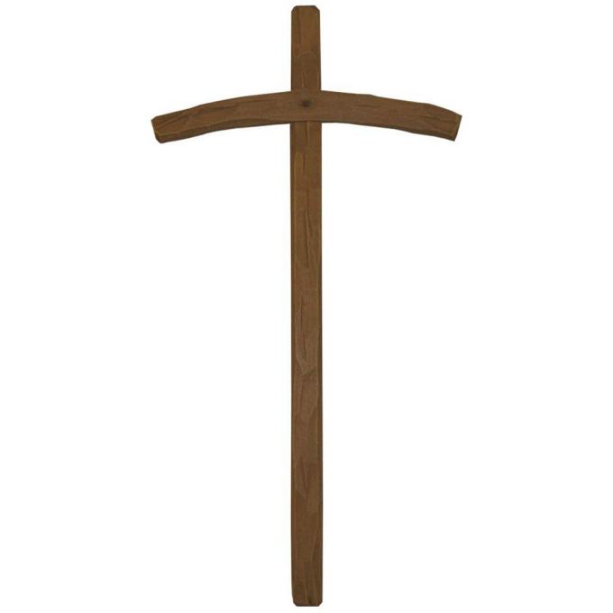 Zaoblený drevený kríž