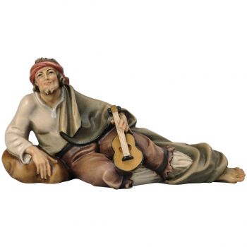 Ležiaci muzikant drevená soška figúrka do Betlehema