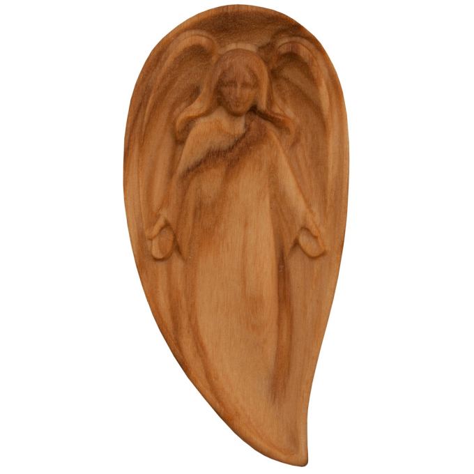Drevený Amulet Strážny Anjel - olivové drevo