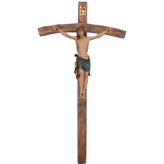 Klasický krucifix na zaoblenom kríži