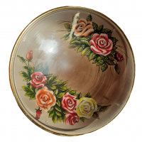 Drevená misa s ružami a krištáľom Grenade