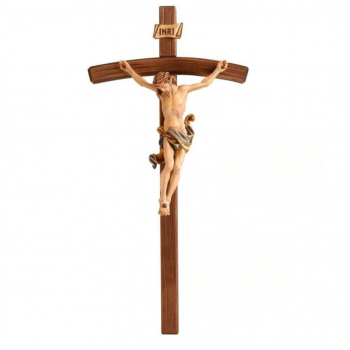 Drevený zaoblený kríž so živicovým korpusom Leonardo