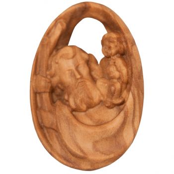 Drevený Amulet Svätý Krištof - olivové drevo