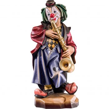 Klaun saxofonista drevená socha