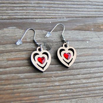 SG3-3 Red Heart Earrings