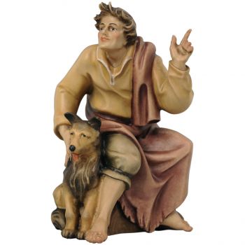 Pastier so psom (s ukazovákom) drevená soška figúrka do Betlehema