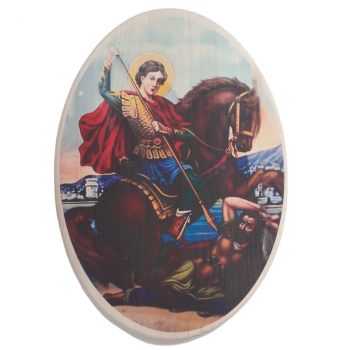 Svätý Juraj na koni drevený obraz