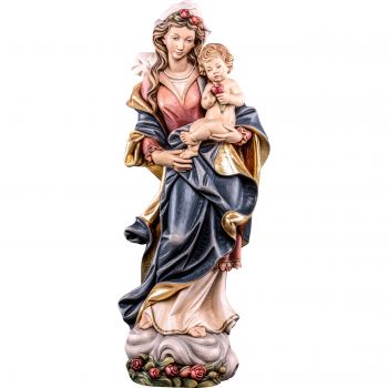 Panna Mária s ružami drevená socha