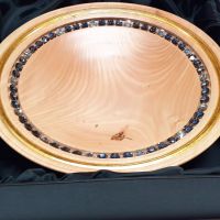 Drevená misa s krištáľom Bluesky - Labrador