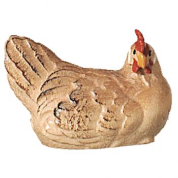 Oddychujúca sliepka drevená soška figúrka zvieratá do Betlehema