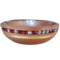 Drevená misa s krištáľom Labrador-Grenade