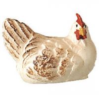 Sediaca sliepka drevená soška figúrka zvieratá do Betlehema