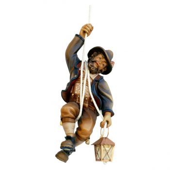 Mountain-climber-hanging-with-Lantern-woodcarving