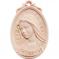 Drevený medailón Panny Márie  Lurdskej