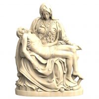 Drevená socha Márie s Ježišom Pieta