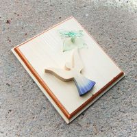 Drevený Obraz Anjel s Motýľom-darček k narodeniu-darček k  Prvému Sätému Prijímaniu