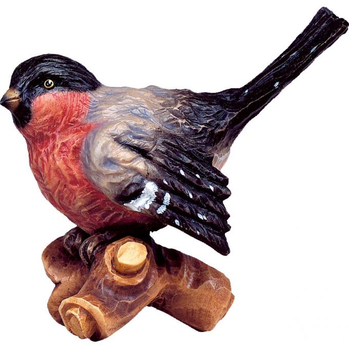 Vtáčik na konári červený drevená dekorácia