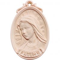 Drevený medailón Panny Márie Fatimskej
