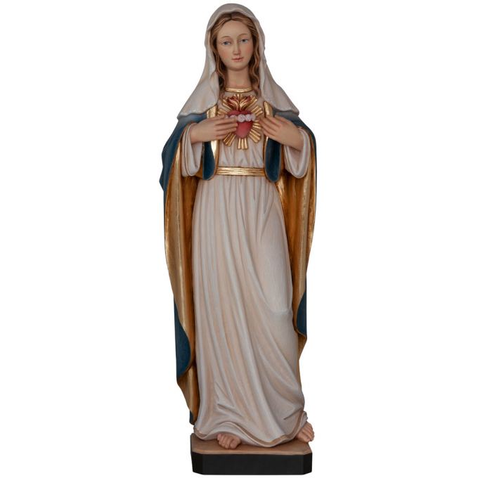 Nepoškvrnené srdce Panny Márie drevená socha