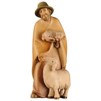 Pastier so soľou, ovca a jahňa drevená figúrka soška do Betlehema