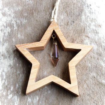 Drevená Hviezda Zornička medená-drevená hviezda- dekorácia drevená hviezda-vianočná dekorácia