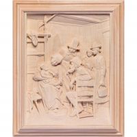 Drevený obraz " U starých rodičov"