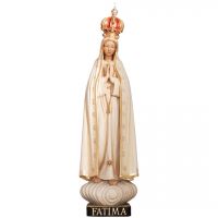 Panna Mária Fatimská s korunkou drevená socha