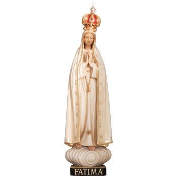 Panna Mária Fatimská s korunkou drevená socha